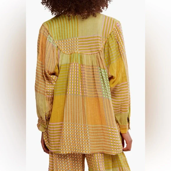 Free People NWT Night After Night 100% Cotton Button-Up Pajama Shirt large - Picture 4 of 14